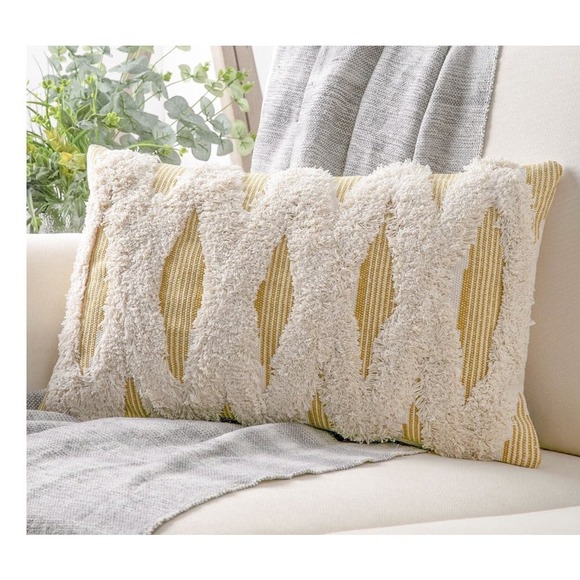 Phantoscope Boho Woven Tufted with Tassel Series Throw Pillow Cover, 12" x 20", - Picture 4 of 4